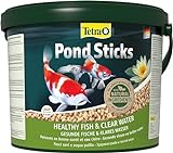 Tetra Pond Sticks - Fischfutter für Teichfische, für gesunde Fische und klares Wasser im Gartenteich, 10 L Eimer