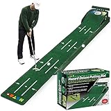 HUAEN Putting-Grün, Indoor-Matte Mit Ballrücklauf und 3 Löchern, Golf-Trainingsausrüstung für Zuhause oder Büro, Geschenke und Zubehör für Männer