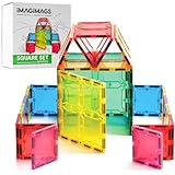 IMAGIMAGS Magnetische Bausteine, 38-teiliges quadratisches Set für Jungen und Mädchen, Kinder, pädagogische kreative Lernaktivität, Baustein, Kleinkindspielzeug, STEM, Kinder ab 3 Jahren