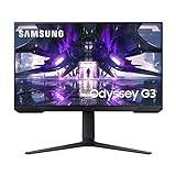 Samsung Odyssey Gaming Monitor G3A LS24AG304NR, 24 Zoll, VA-Panel, Full HD-Auflösung, AMD FreeSync Premium, Reaktionszeit 1 ms, Bildwiederholrate 144 Hz, Schwarz