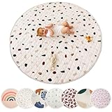 Gesteppte Krabbeldecke Baby 150cm, Konfetti – extra dicke 1,5cm weiche Baby Krabbelmatte – Baby Spielmatte mit rutschfester Unterseite zum Krabbeln, Laufgitter – maschinenwaschbare Baby Spieldecke