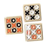Supvox 3 Sätze Teiliges Holzspiel Toe Klassische Spielbretter in Schwarz Orange und Weiß Orange Multifunktionale Brettspiele für Familie und Stilvolle Dekoration für Wohnzimmertisch und