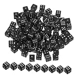 TOYANDONA 100 Stück Mini Schwarze Würfel mit Klarem Punktedesign Kleine Seitige Spielwürfel aus Kunststoff für Brettspiele Partys Mathe Lernen und Interaktive Spielrunden