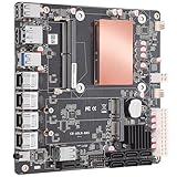 N100 NAS Motherboard, NAS Motherboard CPU Combo, Mini ITX Mainboard mit Intl N100, 4*Intl i226 2.5G LAN 6*SATA3.0 1*DDR5 2*M.2 NVMe 3.0x1, Mini ITX Board für NAS Server DIY