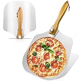 Wonwood_direct Pizzaschieber, Aluminium Pizzaschieber Große Größe, Pizzaschaufel mit Klappbarer Holzgriff, Pizza Zubehör für Pizza, Flammkuchen, Brot (Typ 1)