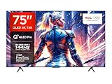 TCL 75T8B 75-Zoll QLED Pro 144Hz Onkyo Gaming Fernseher, 4K UHD, HDR Pro, Google TV (Dolby Vision IQ & Atmos, Motion Clarity, Freihändige Sprachsteureung, Kompatibel mit Google Assistant & Alexa)