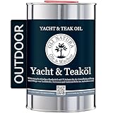 OLI-NATURA Yacht & Teaköl 1 Liter - Premium UV-Schützendes, Tiefenwirksames Holzöl für Außenanwendungen, geeignet für Akazie, Eiche, Douglasie und mehr, Farbe: Teak