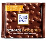 Ritter Sport Voll-Nuss laktosefrei*, 100 g, glutenfreie Vollmilchschokolade mit ganzen Haselnüssen ohne Laktose, knackige Nussschokolade für jeden Schokoladen Fan