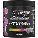Applied Nutrition ABE Pre Workout Pulver - Pre Booster für Energie & Leistung mit Citrullin, Kreatin Monohydrat, Beta Alanin (375 g – 30 Portionen)(Sour Gummy Bear)