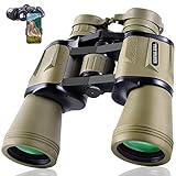 FREE SOLDIER 20x50 Fernglas für Erwachsene mit Nachtsicht - Kompaktes Wasserdichtes Taktisches Fernglas für Jagd Wandern Konzertreise mit BAK4 Prism FMC Objektiv mit Smartphone Adapter, Schlamm