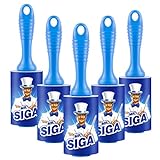 MR.SIGA Extra Sticky Lint Roller,Fusselrolle Fusselentferner Tierhaar-Fusselroller mit einfachen Aufreißblättern, 450 Blatt insgesamt, 5er-Pack, Blau