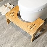 Toilettenhocker Holz klohocker Erwachsene toilettenhocker aus Bambus WC Hocker Holz Höhenverstellbar für gegen Hämorrhoiden Verstopfung Blähungen