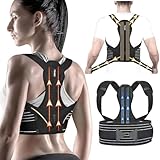 Rücken Geradehalter, Rückenstützgürtel Haltungskorrektur Damen Herren, Haltung Korrektur Gurt, Back Posture Corrector, Verstelbare Haltungstrainer Rückengurt für Schulter Nacken Rückenstütze(38'-47')