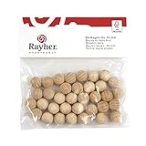 RAYHER HOBBY Rayher Rohholzkugeln FSC 100% ungebohrt, 25 mm ø, 6 Stück, Buchenholz, Holzkugeln ohne Loch, zum Basteln und Bemalen, 6245700