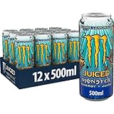 Monster Energy Juiced Aussie Style Lemonade - koffeinhaltiger Energy Drink mit erfrischendem Zitrus Geschmack - in praktischen Einweg Dosen (12 x 500 ml)
