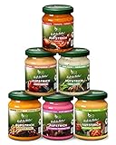 biozentrale Brotaufstriche Bestseller-Box | 6 x 125 g | vegan & laktosefrei | 6 beliebte Aufstriche im Vorteilspack | lecker auf Brot oder zum Verfeinern von Gerichten