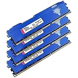DDR3 32GB Kit (8GBx4) Desktop RAM 1600MHz PC3-12800 UDIMM Non-ECC Unbuffered 1.5V 2Rx8 Dual Rank 240 Pin CL11 PC Computer Memory Upgrade Module Arbeitsspeicher Kit (Blau)