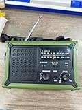 MINORZ Notfallradio mit Große Solarplane, Tragbares Kurbelradio mit 12000mAh Powerbank & AM/FM Weltempfänger, SOS Alarm, Taschenlampe & Leselampe, IPX6 Wasserdicht - Ideal für Outdoor Camping Notfall