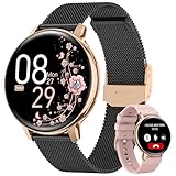 SWGOTA Smartwatch Damen, 1,39' Fitnessuhr mit Telefonfunktion 24H Pulsuhr SpO2 Schlafmonitor Menstruationszyklus 120+ Sportmodi Schrittzähler Kalorien Fitness Tracker IP68 iOS Android Roségold Schwarz