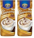 KRÜGER Family Cappuccino Schoko Mocca, aromatisiertes Getränkepulver mit löslichem Bohnenkaffee, koffeinhaltig, 500 g Beutel (Packung mit 2)