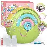 Panacare Automatische Seifenblasenmaschine, Tragbares Regenbogen Blasenmaschine für Kinder 1500+ Seifenblasen/Min mit Seifenblasenlösung*2, Seifenblasenspielzeug Kinder für Party/Hochzeit (Green)