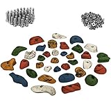 ALPIDEX 35 Klettergriffe | Starterset | Inklusive Schrauben, Einschlagmuttern | Griffe Größen L, M, S | Kletterfläche 3-5 m² | Komplettset - Farbe:bunt