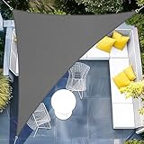 Sunnylaxx 4x4x5,65m Sonnensegel Dreieckig, Wasserdicht Sonnenschutz Sunsegel Color Anthrazit, 95% UV-Schutz,für Außenbereich,Garten