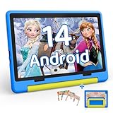 HotLight Android 14 Tablet 10 Zoll Kinder Tablet Octa Core mit OTG Übertragung und Wi-Fi 6G Widevine L1 8GB+64GB+1TB TF Type C Kopfhöreranschluss Gesichtserkennung Blau