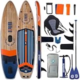 Niphean (Extra Groß) Stand Up Paddle Board, SUP für 2+1 Personen/Familien, SUP Board mit (Anfängergeeignet) Balancierflügel, Wasserdichte Handyhülle, Inflatable Paddle Boards for Adults, Geschenkideen