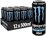 Monster Energy Zero Sugar - koffeinhaltiger Energy Drink mit klassischem Monster-Geschmack - ohne Zucker - in praktischen Einweg Dosen (12 x 500 ml)
