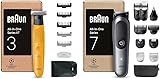 Braun All-in-One Series 7, 12-in-1 Groomingset, Nasenhaartrimmer, AutoSense, Rasierer Herren Elektrisch, Barttrimmer und Haarschneider + Braun Series XT3 All-in-One, Trimmer, Groomer, Bart Styler