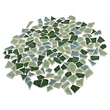 FOMIYES Mosaik Steine Basteln Keramik DIYmosaiksteine 200 G Grün Keramikmosaik Unregelmäßig Bastelmaterial Handwerk Kinder Erwachsene Zuhause Dekoration