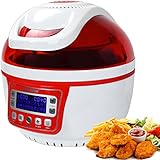 Syntrox Germany Turbo-Heißluftfritteuse Heißluftgarer Fritteuse Air-fryer mit LED-Display, 10 Liter Garraum, max. 250°, Fettfrei frittieren, rot