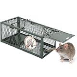 Rapizz Metall Rattenfalle lebend - Inkl. Hygienehandschuhe & Expertentipps I Lebendfalle Ratte Rattenfallen Lebendfallen Ratten Groß I Lebend Falle Rat Trap für Mausefalle Ratenfallen & Mäuse