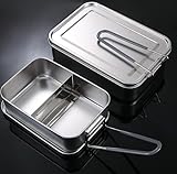 Marjoramy Brotdose Edelstahl 1400ml mit 2 Fächern – Lunchbox Metall auslaufsicher & wasserdicht – BPA-freie Brotzeitdose mit verschiebbaren Trennwänden – Edelstahl Brotdose für Erwachsene & Kinder