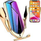 Retoo Handyhalterung Mit Ladefunktion Induktion 10W Schnellladung Qi Auto-Ladegerät Kabelloses, Auto Kfz Handy Halterung, Ladestation, Charger, Charging Pad für Samsung, Huawei, Sony, Xiaomi