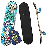 Best Sporting 30307 - Skateboard A3, Graphic Kid Octopus blue, mit ABEC 3 Kugellager und Holzdeck, Komplett Board für Kinder und Jugendliche in blau/schwarz, max. Belastung 100 kg