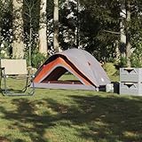 Homgoday Campingzelt 1 Person Einmannzelt Trekkingzelt Wasserdicht Zelt Campingzelt für Camping Picknick Wandern Grau und Orange Wasserfest