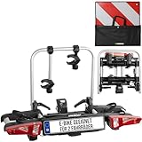 Uebler Fahrradträger i21 60° für 2 Fahrräder Auto Kupplungsträger klappbar E-Bike MTB inklusive reflektierende Warntafel 50x50cm