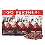 Wild West Beef Jerky, 3 x 100g Original Rindfleisch Snacks, Beef Jerky high Protein Trockenfleisch, Protein Snack, Knabberartikel