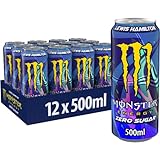 Monster Energy Lewis Hamilton Zero - koffeinhaltiger Energy Drink mit erfrischendem Pfirsich-Nektarinen Geschmack - ohne Zucker und ohne Kalorien - in praktischen Einweg Dosen (12 x 500 ml)
