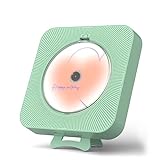 Yintiny Netter grüner CD-Player mit Bluetooth 5.0, wiederaufladbarer Musik-Player für Heimdekoration, tragbarer lieblicher Musik-Player, Fernbedienung, unterstützt AUX-in-Kabel und USB