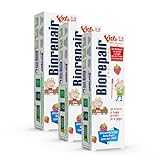 Biorepair ® - Zahnpasta für Kinder, 0-6 Jahre, Zahnpasta für Kinder ohne Fluorid, Fruchtgeschmack, Antikaries, für gesundes Zahnfleisch, 3 Einheiten x 50 ml