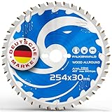 FALKENWALD® Kreissägeblatt 254x30 mm ideal für Holz Grob & Fein - Sägeblatt 254 x 30 für schnelle und feine Schnitte - Kompatibel mit Makita, Metabo & und Bosch - Kreissägeblatt 254 x 30