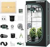 MARS HYDRO TS1000 Growzelt Komplettset Led Grow Tent Kit LED Grow Light Grow Lampe 80X80X160cm Indoor Grow Set mit 4' Belüftungssat