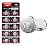 Warriors 10X 2032 Batterie Knopfzellen CR2032 Batterien 3V, Kapazität 240 mAh, kindersichere Verpackung, für den Einsatz in Schlüsselanhängern, Waagen, medizinischen Geräten (10X)