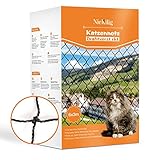 NieKilig Drahtverstärktes Katzennetz für Balkone, 6x3m Balkon Drahtnetz Katzen, Balkonnetz für Katzen, Katzengitter Fenster ohne Bohren für Balkone, Terrassen, Fenster, Oberlichter, Türen, Zäune