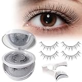 KIKVTER Magnetische Wimpern, Magnet Wimpern, Wimpern Magnetisch, Wimpern Magnetisch Natürlicher Look, Magnetic Eyelashes, 3D Magnet Künstliche Wimpern mit Zange Wiederverwendbare Langlebig