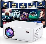 Beamer 4K Mit Android TV, SEWENS 800 ANSI WiFi Bluetooth Projektor, Autofokus und Keystone, Native 1080P 4K Unterstützter Outdoor-Filmprojektor mit Netflix YouTube 9000+ Apps