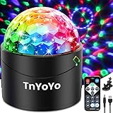 Discokugel, TnYoYo Discokugel Kinder LED Party Lichter Musikgesteuert Disco Lichteffekte 360° Rotierende Discokugel, Lampe mit Fernbedienung für Kinder, Geburtstag, Weihnachten